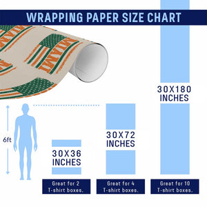 Vintage Miami Wrapping Paper Roll Classic Retro City USA Flag Game Day TS10 Print Your Wear