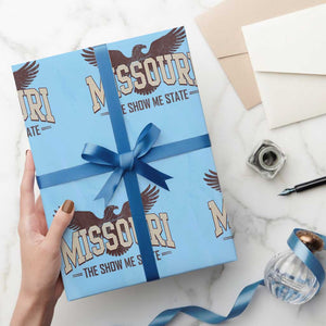 Vintage Missouri Eagle Wrapping Paper Roll Missouri The Show Me State Retro Distressed TS12 Light Blue Print Your Wear