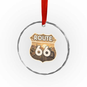 Vintage Motorcycle Road Trip Route Highway 66 Crystal Glass Ornament Open Road Adventure TS12 Print Your Wear