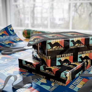 Vintage My Ferret Thinks I Am Cool Wrapping Paper Roll Ferret Dad Gift TS12 Black Print Your Wear