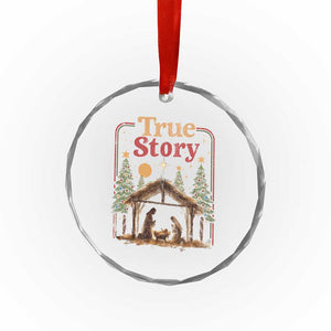 Vintage Nativity Scene Crystal Glass Ornament Christian Christmas True Story Jesus Birth TS10 Print Your Wear