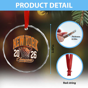 Vintage New York Champions 2026 Crystal Glass Ornament Hoops Fan Gift TS12 Print Your Wear