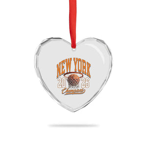 Vintage New York Champions 2026 Heart Crystal Glass Ornament Hoops Fan Gift TS12 Print Your Wear