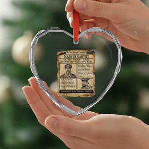 Vintage Newspaper Marcus Garvey Heart Crystal Glass Ornament Up You Mighty Race Quote TS12 Print Your Wear