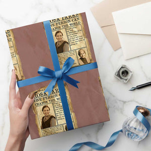 Vintage Newspaper Rosa Parks Wrapping Paper Roll One Person Can Change The World Quote TS12 Mocha Print Your Wear