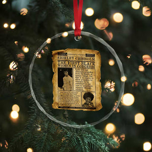Vintage Newspaper Shirley Chisholm Crystal Glass Ornament First Black Woman In Congress TS12 Print Your Wear