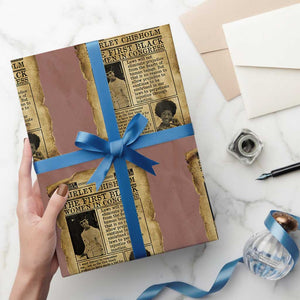 Vintage Newspaper Shirley Chisholm Wrapping Paper Roll First Black Woman In Congress TS12 Mocha Print Your Wear