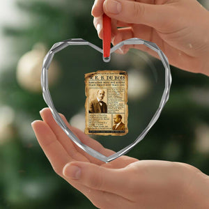 Vintage Newspaper W E B Du Bois Heart Crystal Glass Ornament African American Scholar TS12 Print Your Wear