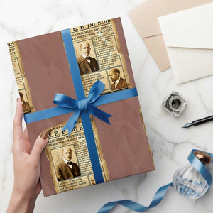 Vintage Newspaper W E B Du Bois Wrapping Paper Roll African American Scholar TS12 Mocha Print Your Wear