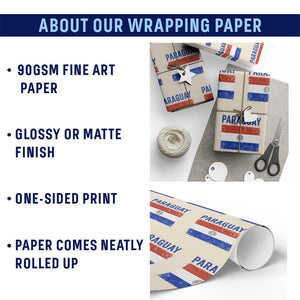 Vintage Paraguay Flag Distressed Paraguayan Pride Patriotic Soccer Fan Graphic Wrapping Paper Roll TS10 Print Your Wear