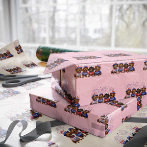 Vintage Patriotic Dachshund 250 Anniversary USA Wrapping Paper Roll Freedom 250 Years Weiner Dog Lovers Dad Mom