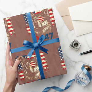 Vintage Patriotic German Shepherd 1776 Graphic Wrapping Paper Roll American Flag Sunglasses Cool Dog 4th of July Distressed