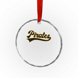 Vintage Pirates Crystal Glass Ornament Varsity Script Retro Sports Jersey Style Baseball Fans TS10 Print Your Wear