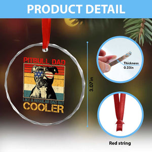 Vintage Pitbull Dad Crystal Glass Ornament Like A Regular Dad But Cooler TS10 Print Your Wear