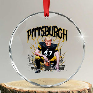 Vintage PFS Crystal Glass Ornament Retro Sports Fan Trump 47 Streetwear Bootleg TS10 Transparent Glass 3'' Circle Print Your Wear