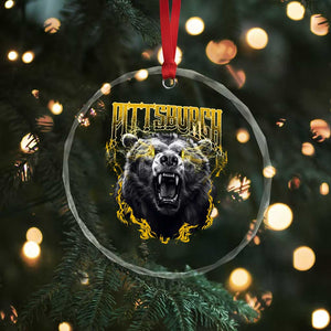 Vintage Pittsburgh Crystal Glass Ornament Retro Sports Fan Wild Bear Mascot Streetwear Bootleg TS10 Print Your Wear