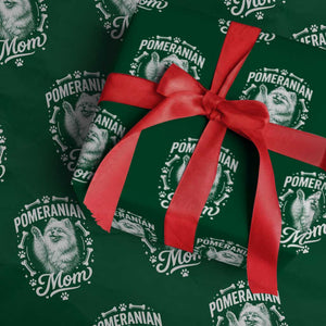 Vintage Pom Dog Mom Wrapping Paper Roll Pomeranian Lover Gift TS12 Green Print Your Wear