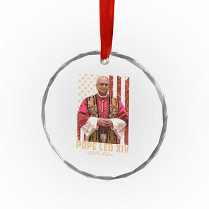 Vintage Pope Leo XIV Crystal Glass Ornament 267th Pope American Flag TS02 Print Your Wear