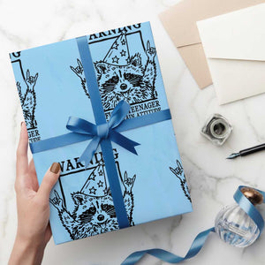 Vintage Raccoon 13th Birthday Wrapping Paper Roll 13 Year Old Official Teenager Gifts TS10 Light Blue Print Your Wear