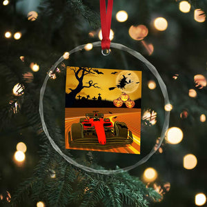 Vintage Race Car Halloween Pumpkin Retro Racing Crystal Glass Ornament TS14 Print Your Wear