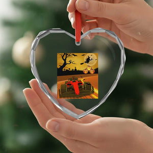 Vintage Race Car Halloween Pumpkin Retro Racing Heart Crystal Glass Ornament TS14 Print Your Wear