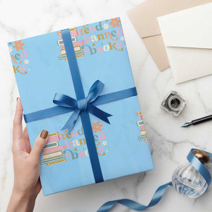 Vintage Read Banned Books Wrapping Paper Roll TS10 Light Blue Print Your Wear