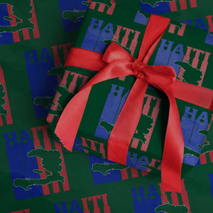 Vintage Retro Map of Haiti Wrapping Paper Roll Haitian Heritage Pride Travel Souvenir TS02 Green Print Your Wear