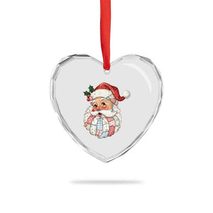 Vintage Retro Patchwork Santa Xmas Heart Crystal Glass Ornament Merry Christmas Holiday TS11 Print Your Wear