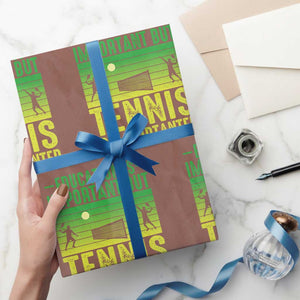 Vintage Retro Tennis Quote Wrapping Paper Roll Education Is Important But Tennis Is Importanter TS12 Mocha Print Your Wear