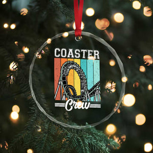 Vintage Rollercoaster Crew Crystal Glass Ornament Family Roller Coaster Amusement Park