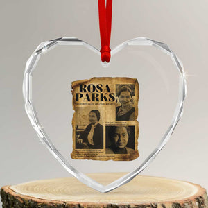Vintage Rosa Parks Heart Crystal Glass Ornament Women Empowerment Inspirational Quote TS12 Transparent Glass 3'' Heart Print Your Wear
