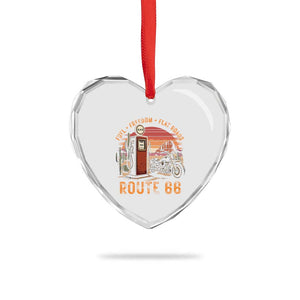 Vintage Route Highway 66 Gas Pump Heart Crystal Glass Ornament Fuel Freedom Flat Roads TS12 Print Your Wear