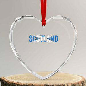 Vintage Scotland Heart Crystal Glass Ornament Scottish Flag Retro Pride