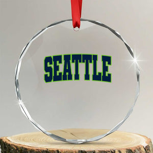 Vintage Seattle Crystal Glass Ornament Classic Print Retro Varsity TS10 Transparent Glass 3'' Circle Print Your Wear