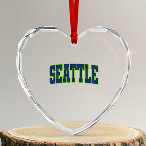 Vintage Seattle Heart Crystal Glass Ornament Classic Print Retro Varsity TS10 Transparent Glass 3'' Heart Print Your Wear