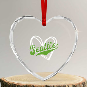 Vintage Seattle Heart Crystal Glass Ornament Classic Print Retro Varsity Love Heart Graphic TS10 Transparent Glass 3'' Heart Print Your Wear