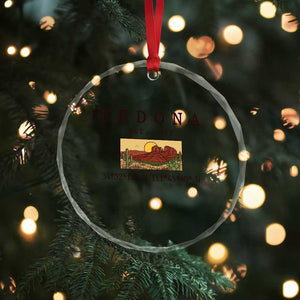 Vintage Sedona Arizona Established 1902 Crystal Glass Ornament Southwest Desert Cactus Scenic Nature Souvenir