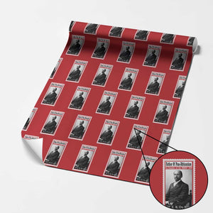 Vintage Stamp W E B Du Bois Wrapping Paper Roll Black Thought Leader TS12 Red Print Your Wear