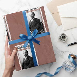 Vintage Stamp W E B Du Bois Wrapping Paper Roll Black Thought Leader TS12 Mocha Print Your Wear