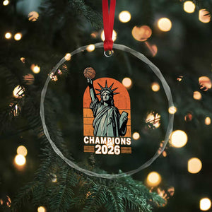 Vintage Statue Of Liberty Basketball Crystal Glass Ornament Champions 2026 New York Fan Gift TS12 Print Your Wear