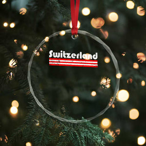 Vintage Switzerland Retro Distressed Graphic Crystal Glass Ornament Patriotic Swiss Heritage Pride Souvenir TS02 Print Your Wear