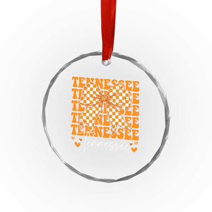Vintage Tennessee Coquette Bow Crystal Glass Ornament Retro TN Orange Checkered Print US State TS10 Print Your Wear