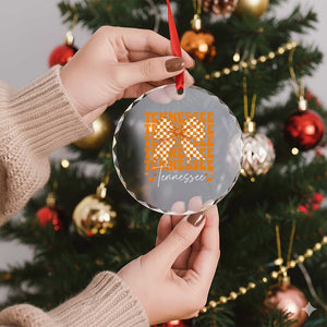 Vintage Tennessee Coquette Bow Crystal Glass Ornament Retro TN Orange Checkered Print US State TS10 Print Your Wear