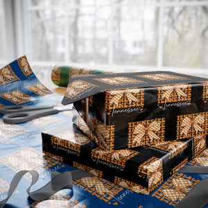 Vintage Tennessee Coquette Bow Wrapping Paper Roll Retro TN Orange Checkered Print US State TS10 Black Print Your Wear
