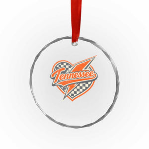 Vintage Tennessee Crystal Glass Ornament Checkered Heart Love TN Orange US State TS10 Print Your Wear