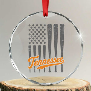 Vintage Tennessee Crystal Glass Ornament Retro Classic TN Orange Print Retro Baseball American US Flag TS10 Transparent Glass 3'' Circle Print Your Wear