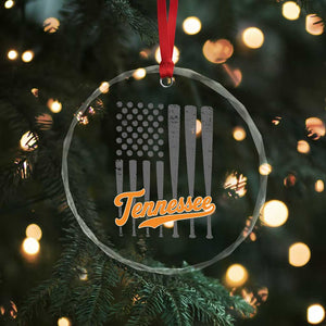 Vintage Tennessee Crystal Glass Ornament Retro Classic TN Orange Print Retro Baseball American US Flag TS10 Print Your Wear
