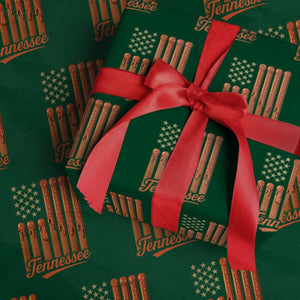 Vintage Tennessee Wrapping Paper Roll Orange Dripping Flag Vintage State Pride Sports Fan Patriotic TS10 Green Print Your Wear