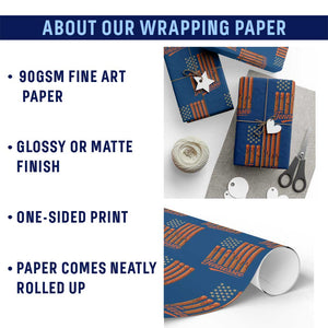 Vintage Tennessee Wrapping Paper Roll Orange Dripping Flag Vintage State Pride Sports Fan Patriotic TS10 Print Your Wear