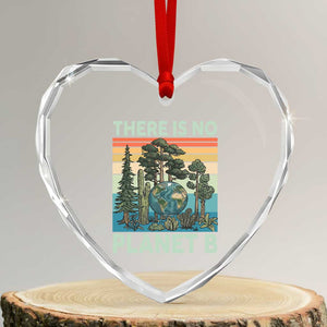 Vintage There Is No Planet B Earth Day Gift Heart Crystal Glass Ornament TS12 Transparent Glass 3'' Heart Print Your Wear